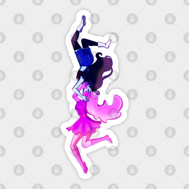 Adventure Time Bubbline Marceline and Princess Bubblegum Bonnie Bonnibell and Marcy Sticker by SupernovaAda